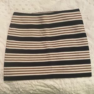 Loft Neutral Striped Skirt Size 18